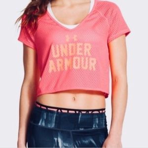 Under armor cropped mesh top